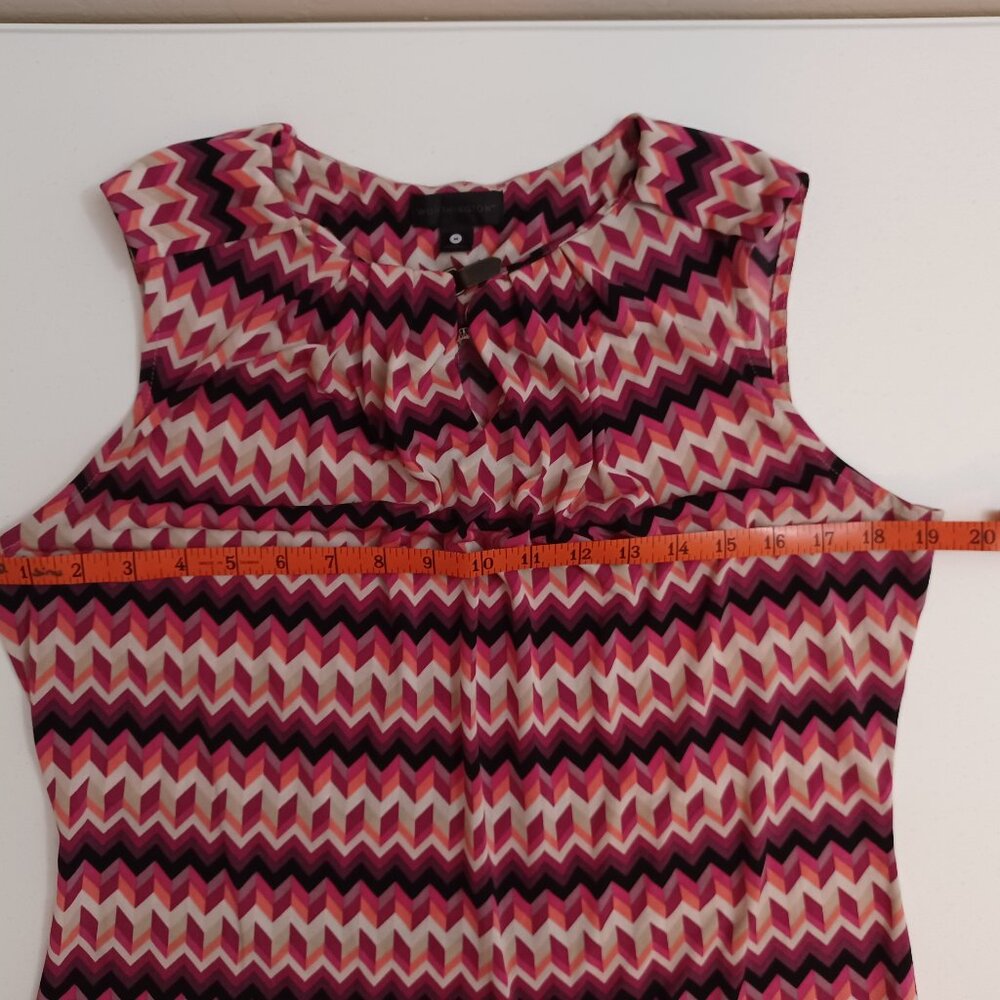 Women's Worthington Red/Black/Pink/Purple Zig-Zag Pattern Top Size Medium - Picture 6 of 8